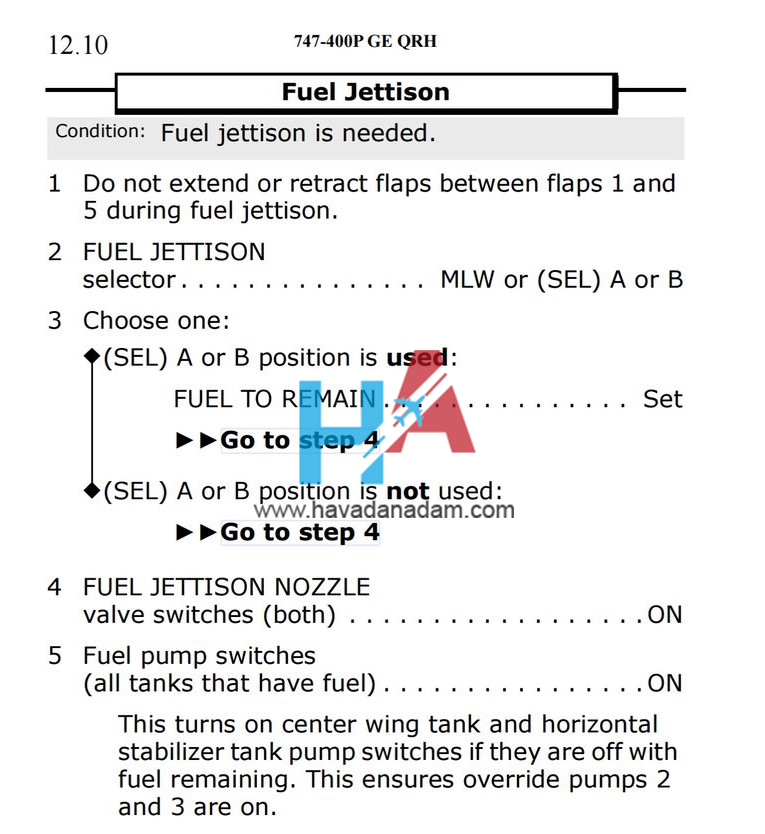 Fuel Jettison Fuel Dumping Nedir? Havadanadam